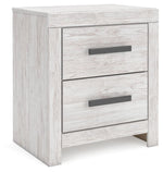 Cayboni - Two Drawer Night Stand - Whitewash - R&R Furniture Gallery (Fountain Valley, CA)