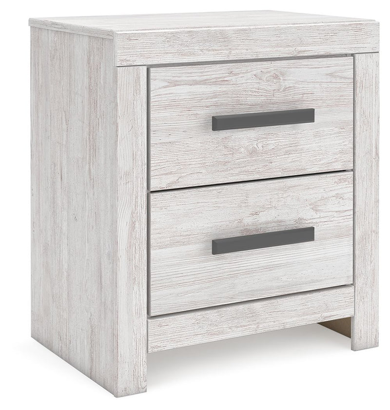 Cayboni - Two Drawer Night Stand - Whitewash - R&R Furniture Gallery (Fountain Valley, CA)