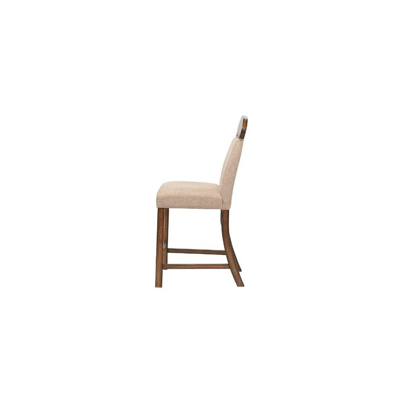 Maurice - Counter Height Chair (Set of 2) - Linen & Oak - R&R Furniture Gallery (Fountain Valley, CA)