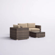 Modern Style Hdpe Wicker Seating Group With Cushions For 3 People In Brown Finish - R&R Furniture Gallery (Fountain Valley, CA)