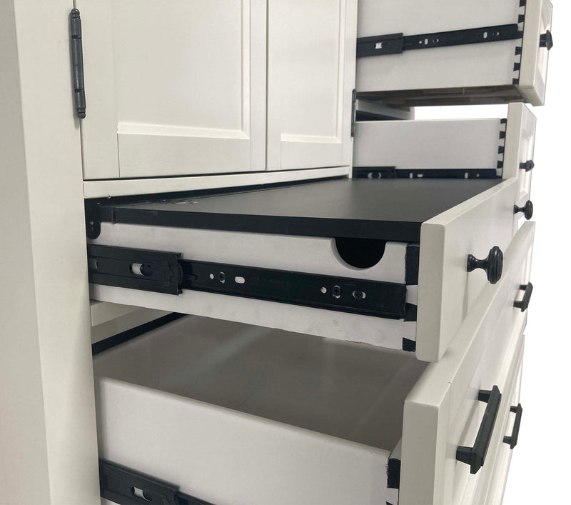 Americana Modern Bedroom - 7 Drawer Door Chest With Workstation - Cotton
