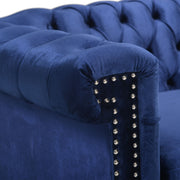 Noble House Chesterfield style 3-seater sofa with deep button tufting and classic design, stationary living room furniture.