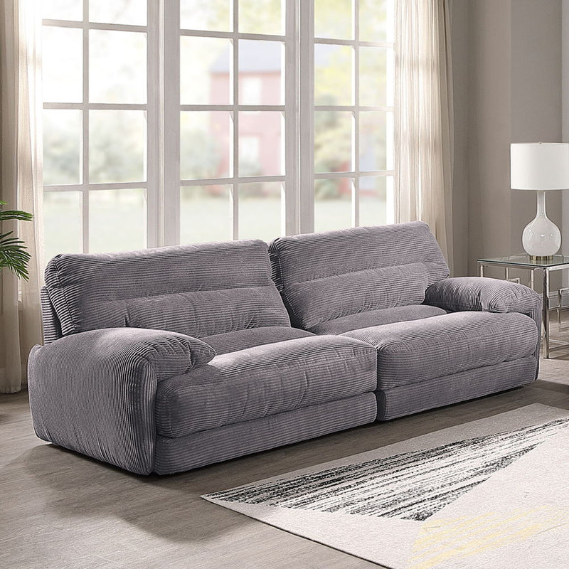 Cadenza - Loveseat - Gray Corduroy - R&R Furniture Gallery (Fountain Valley, CA)