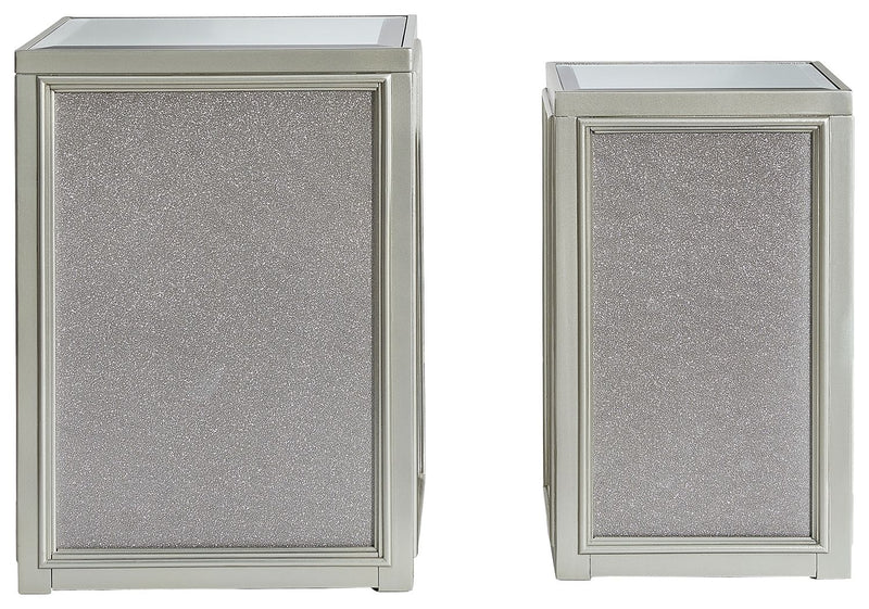 Traleena - Nesting End Tables (Set of 2) - Silver Finish - R&R Furniture Gallery (Fountain Valley, CA)