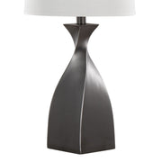 Set of two Lumi Source Curvo contemporary polyresin table lamps with sleek, curved design and neutral finish.