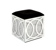 Noralie - 24" Ottoman With Storage - Mirrored & Faux Diamonds - R&R Furniture Gallery (Fountain Valley, CA)