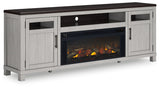 Darborn - 88" TV Stand With Electric Infrared Fireplace Insert - Gray / Brown - R&R Furniture Gallery (Fountain Valley, CA)