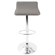 Pair of Lumi Source Ale contemporary adjustable barstools with sleek modern design and wood and metal finishes.
