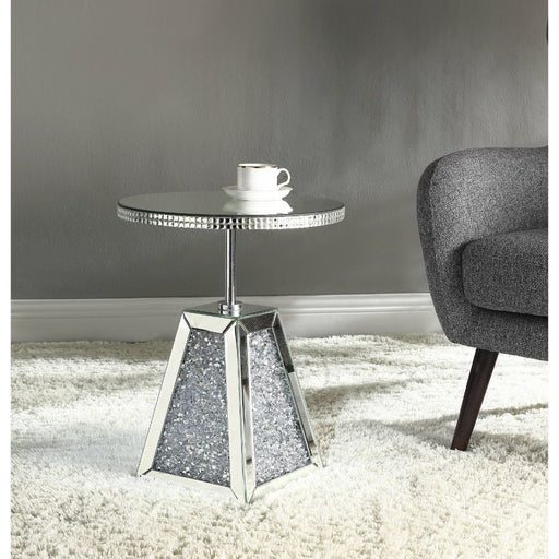 Noralie - 20" Accent Table - Mirrored & Faux Diamonds - R&R Furniture Gallery (Fountain Valley, CA)