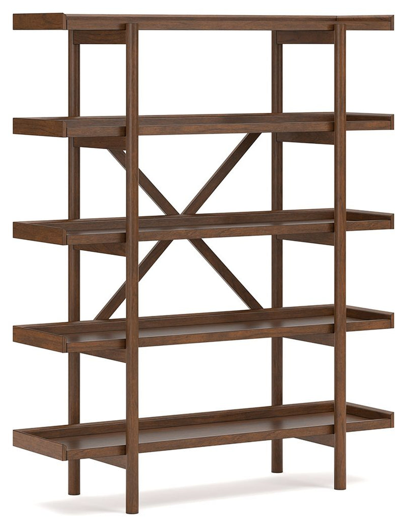 Lyncott - 3 Pc. - Home Office Desk, Chair, Bookcase - Brown - R&R Furniture Gallery (Fountain Valley, CA)