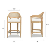 Americana - Mid-Century Modern Cane Back Counter Stool - R&R Furniture Gallery (Fountain Valley, CA)