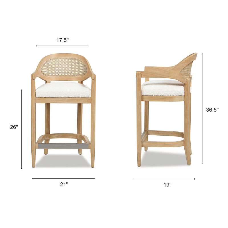 Americana - Mid-Century Modern Cane Back Counter Stool - R&R Furniture Gallery (Fountain Valley, CA)