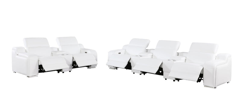 1116 - 8-Piece Modular Power Reclining Sofa, Loveseat & Chair Set In With 5 Power Recliners & Power Headrests