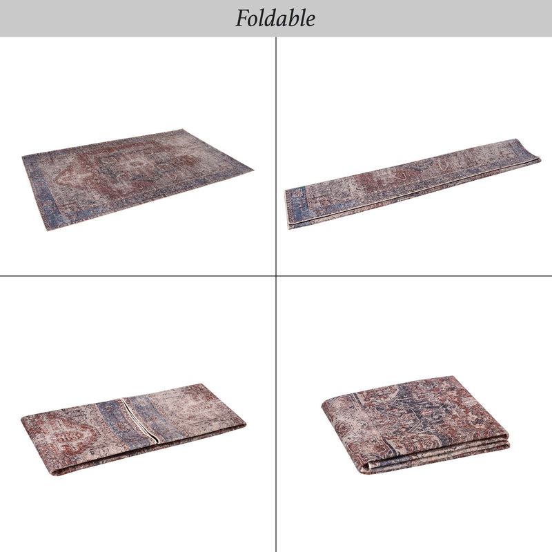 Maval - 3' X 5' Washable Area Rug - Burgundy - R&R Furniture Gallery (Fountain Valley, CA)