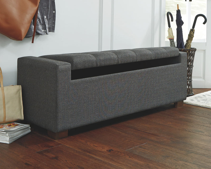 Cortwell - Storage Bench - Gray - R&R Furniture Gallery (Fountain Valley, CA)