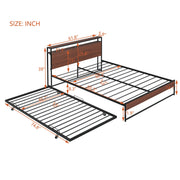 Platform Bed Frame With Trundle, USB Ports And Slat Support, No Box Spring Needed - R&R Furniture Gallery (Fountain Valley, CA)