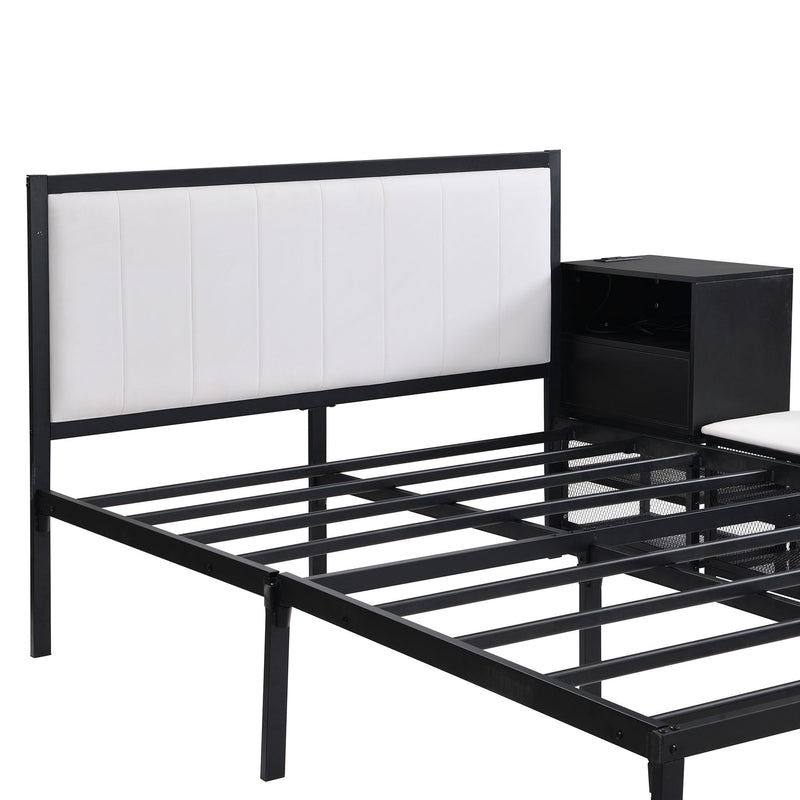 Platform Bed With 2 Tier Storage Shelves, Storage Cabinet - R&R Furniture Gallery (Fountain Valley, CA)
