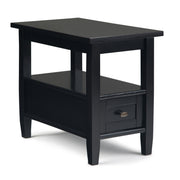 Handcrafted Warm Shaker coffee table by Simpli-Home featuring a smooth wooden surface and sturdy legs in a warm finish.