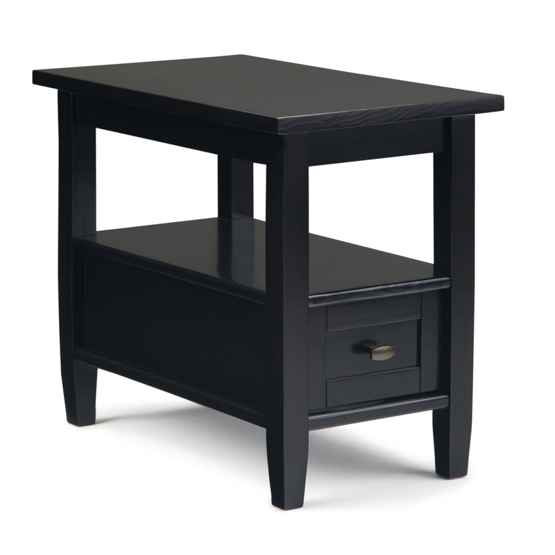 Handcrafted Warm Shaker coffee table by Simpli-Home featuring a smooth wooden surface and sturdy legs in a warm finish.