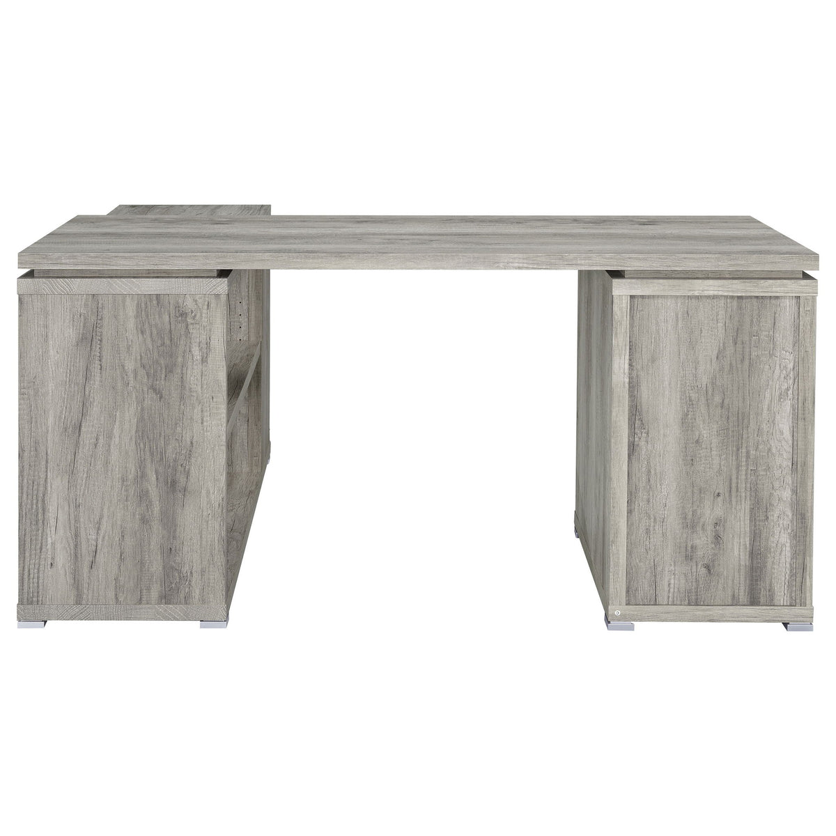 Tona - L-Shape Computer Desk With 3 Drawers And 5 Shelves