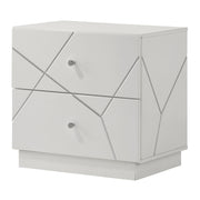Esther - Nightstand - White / Silver - R&R Furniture Gallery (Fountain Valley, CA)