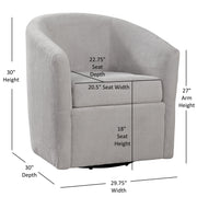Oaklynn - Barrel Style Swivel Accent Chair - R&R Furniture Gallery (Fountain Valley, CA)