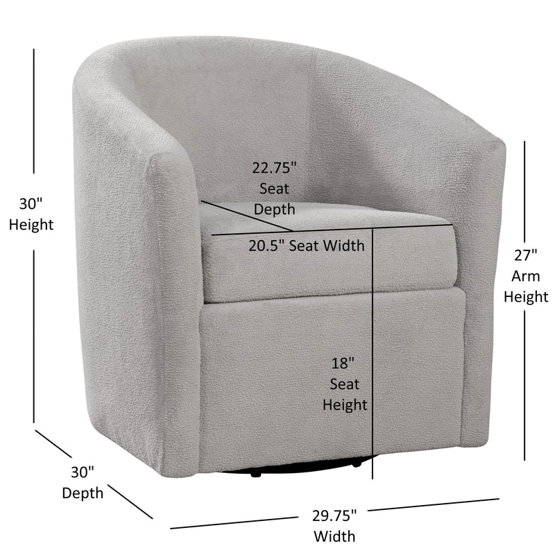 Oaklynn - Barrel Style Swivel Accent Chair - R&R Furniture Gallery (Fountain Valley, CA)