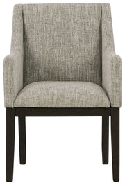Burkhaus - Dining UPH Arm Chair (Set of 2) - Beige / Dark Brown - R&R Furniture Gallery (Fountain Valley, CA)