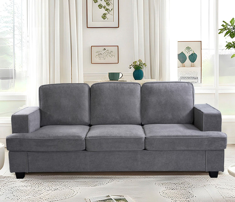 Modern Sofa, Comfortable 3 Seater Couch With Deep Seating, Loose Back Cushions, Wide Arms - R&R Furniture Gallery (Fountain Valley, CA)