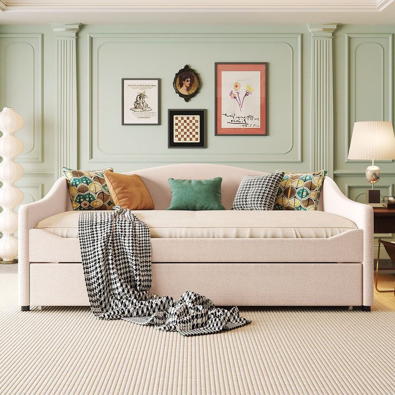 Upholstered Daybed With Light And Trundle - R&R Furniture Gallery (Fountain Valley, CA)