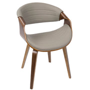 Lumi Source Symphony mid-century modern dining side chair with wooden frame and upholstered seat, stylish and comfortable.