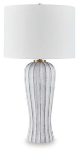 Lanwell - Poly Table Lamp - Antique Gray - R&R Furniture Gallery (Fountain Valley, CA)