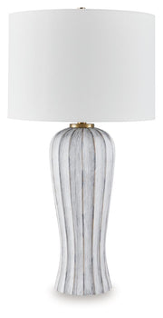 Lanwell - Poly Table Lamp - Antique Gray - R&R Furniture Gallery (Fountain Valley, CA)