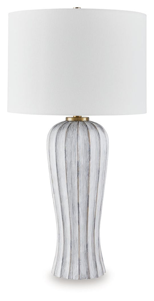 Lanwell - Poly Table Lamp - Antique Gray - R&R Furniture Gallery (Fountain Valley, CA)