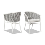 Rowan - Rope Barrel Back Patio Dining Chairs (Set of 2) - Optic White - R&R Furniture Gallery (Fountain Valley, CA)
