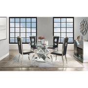 Noralie - 52" Round Dining Table - Mirrored & Faux Diamonds - R&R Furniture Gallery (Fountain Valley, CA)