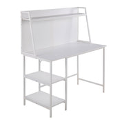 Lumi Source Geo lift top desk with contemporary design, featuring a sleek wooden finish and functional storage shelf.