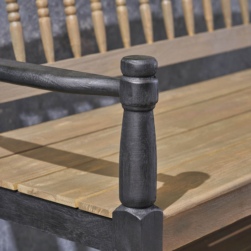 Slatted Bench With Built In Shelf - R&R Furniture Gallery (Fountain Valley, CA)