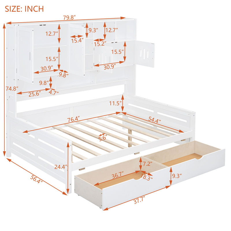 Daybed With All-In-One Cabinet And Shelf - R&R Furniture Gallery (Fountain Valley, CA)