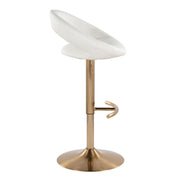 Lumi Source Posh contemporary glam adjustable barstools with swivel, rounded T-footrest, set of 2, featuring sleek modern design