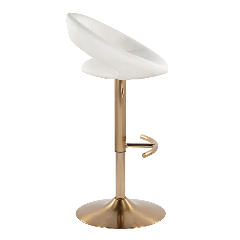 Lumi Source Posh contemporary glam adjustable barstools with swivel, rounded T-footrest, set of 2, featuring sleek modern design