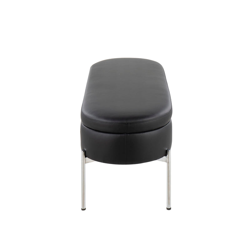 Lumi Source Chloe contemporary glam storage bench with plush upholstery and sleek design, ideal for living room or bedroom decor.
