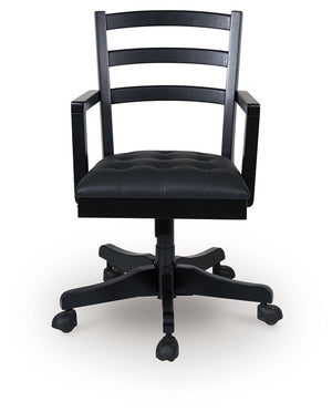 Wildenauer - Home Office Swivel Desk Chair - Brown / Black - R&R Furniture Gallery (Fountain Valley, CA)