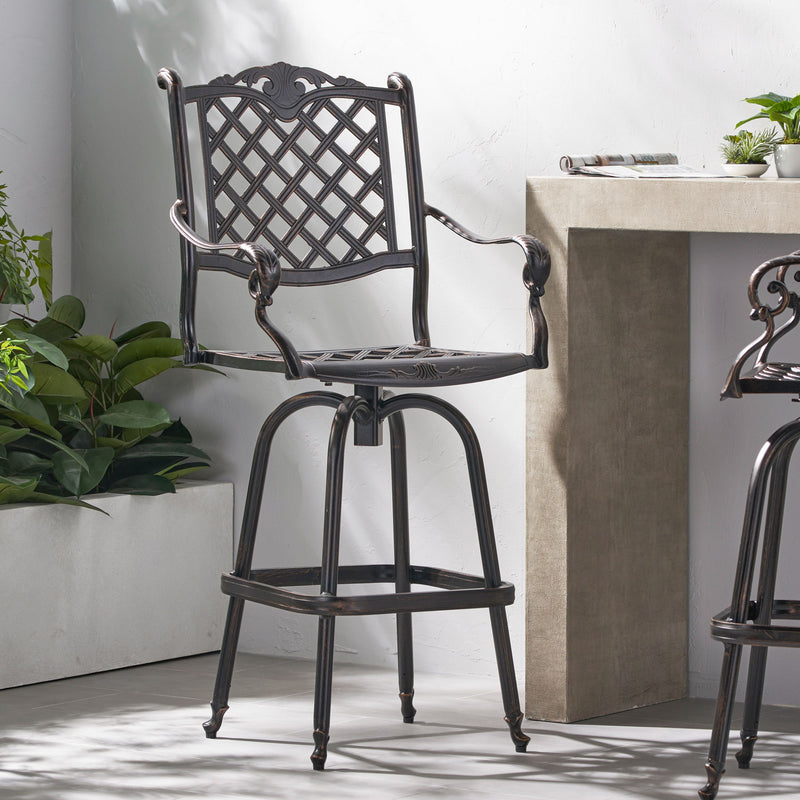 Cast Aluminum Bar Stool - Copper - R&R Furniture Gallery (Fountain Valley, CA)