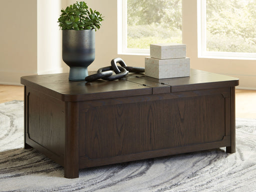 Breckington - Cocktail Table With Storage - Dark Brown - R&R Furniture Gallery (Fountain Valley, CA)