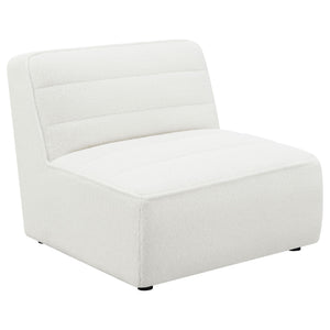 Bonnie - Upholstered Armless Chair With Channel Tufting - Ivory