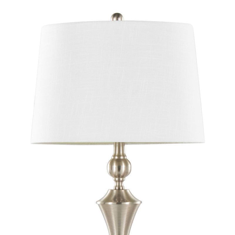 Pair of Lumi Source Flint contemporary table lamps with built-in USB ports, featuring sleek modern design and adjustable height.