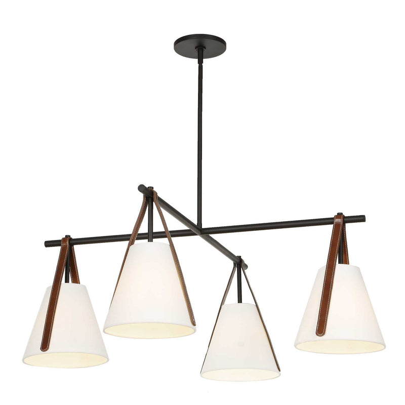 Reins - Accent Straps 4 Light Chandelier - Black