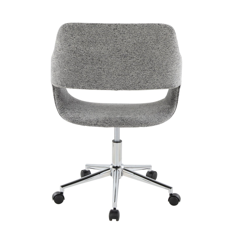 Lumi Source Margarite contemporary office task chair with adjustable height, black fabric seat, and modern design for desk use.