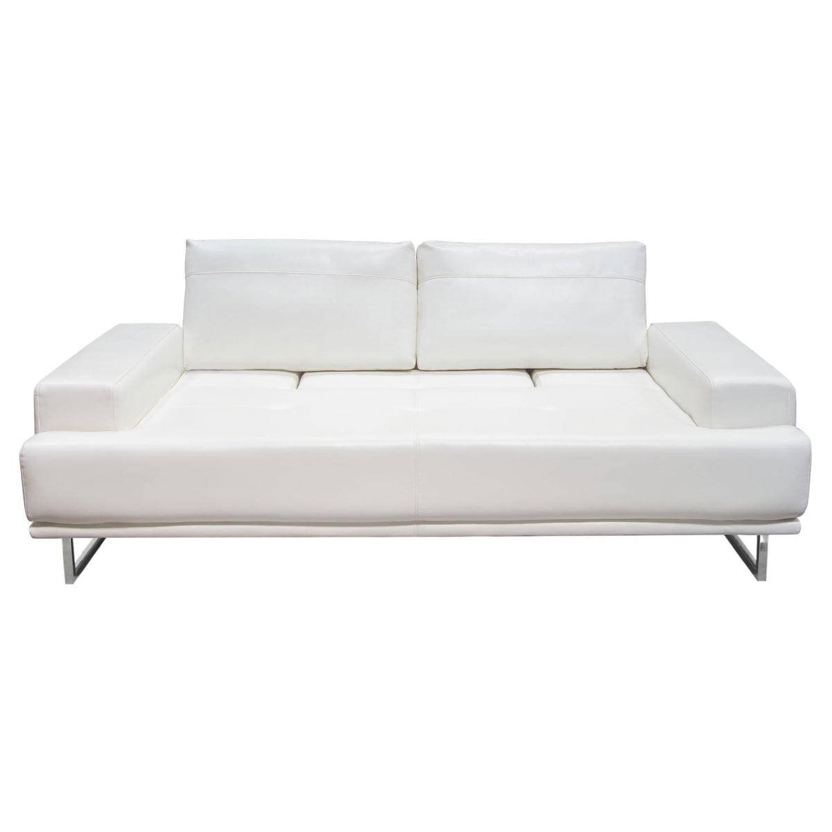 Russo Sofa w/ Adjustable Seat Backs in White Air Leather by Diamond Sofa